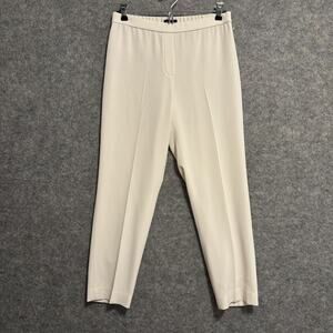 Theory Pants Womens Size 4 White Crepe Tapered Crop Pocket Pull On Dress Work